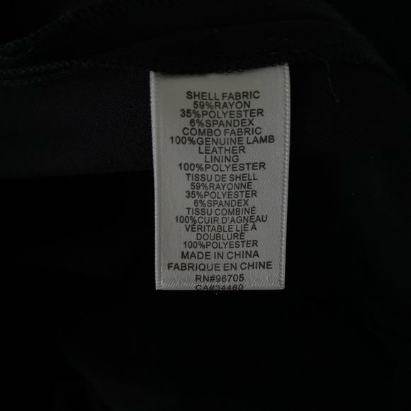 REBECCA TAYLOR Black Leather Trim Shift Dress Size 0 Sleeveless Mini - Picture 5 of 5